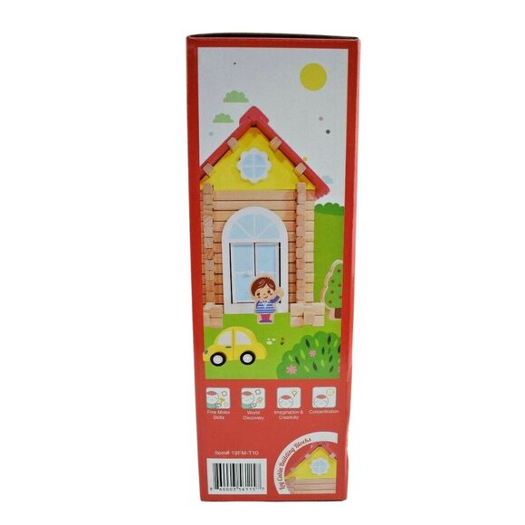 iWood I Build My House Wooden Log Cabin Building Blocks 94 Pieces Age 3 and Up - Picture 3 of 6